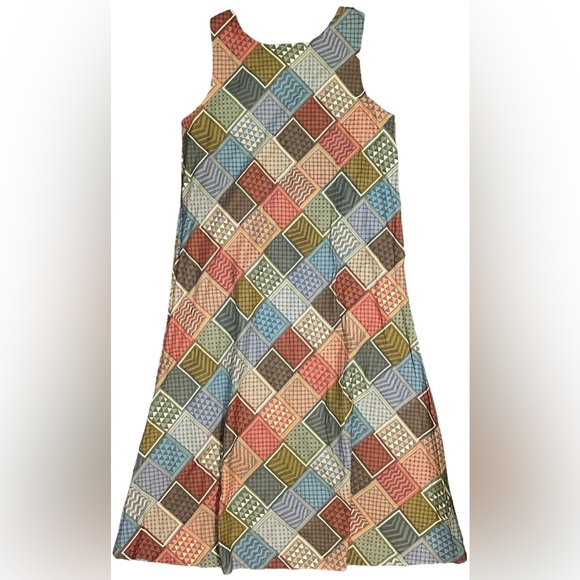 Peruvian‎ Connection Women’s Size 6 Patch / Aztec A Line Earth Tones Dress - Picture 8 of 8